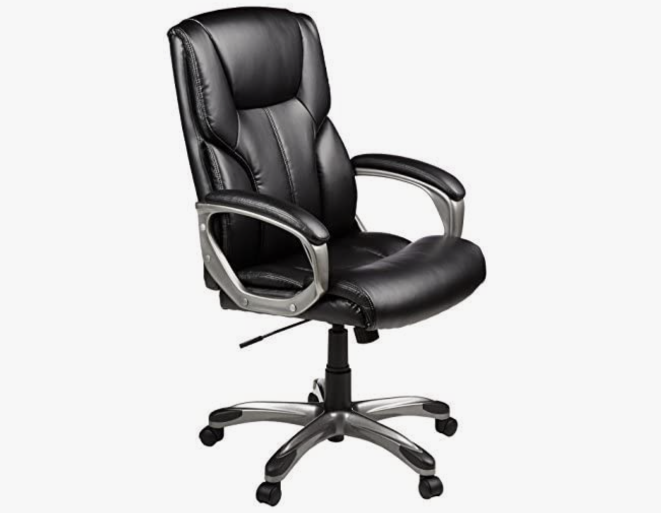 AmazonBasics High-Back Leather Swivel Executive Desk Chair