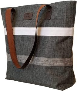 Aleah Wear Leather Handle Work Tote Bag