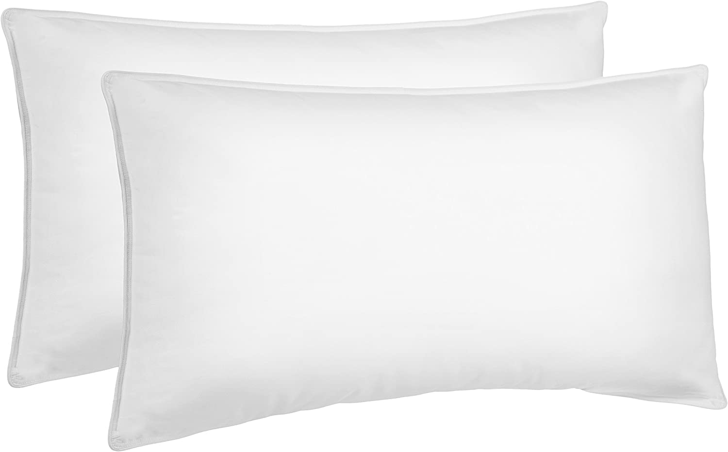 AmazonBasics 2-Pack Pillows For Stomach Sleepers, Down Alternative