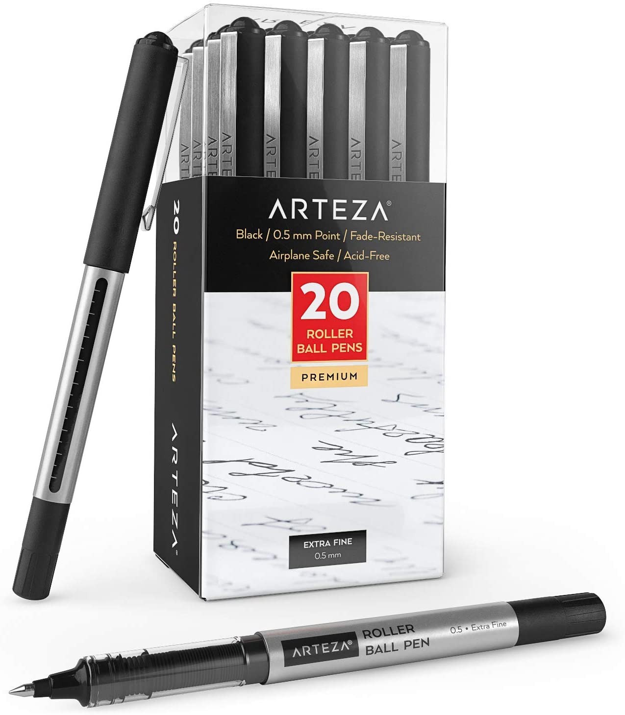 Arteza Fine Point Rollerball Pens, 20-Count
