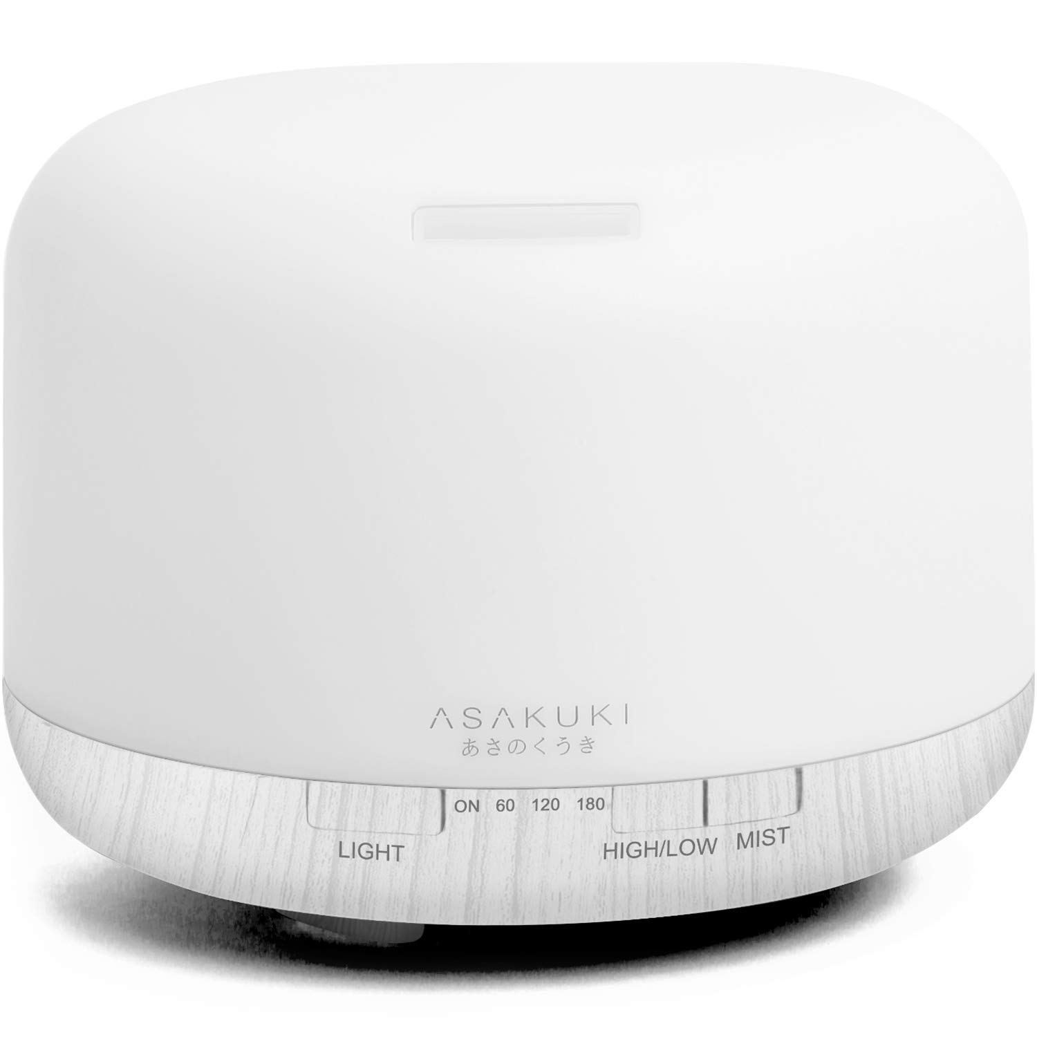 ASAKUKI 500ml 5-In-1 Ultrasonic Aromatherapy Essential Oil Diffuser & Humidifier, White