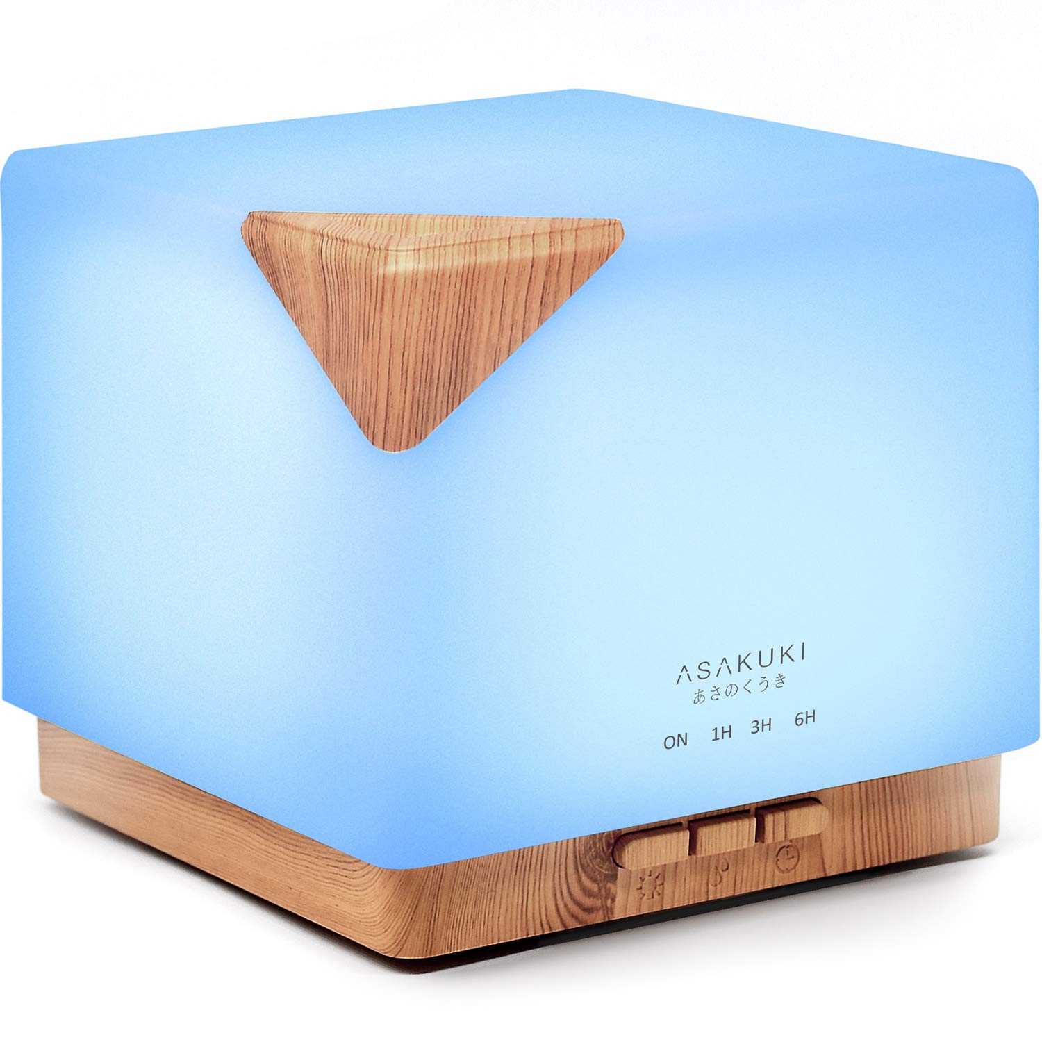 ASAKUKI 700ml 5-In-1 Ultrasonic Aromatherapy Essential Oil Diffuser & Humidifier, Light Wood