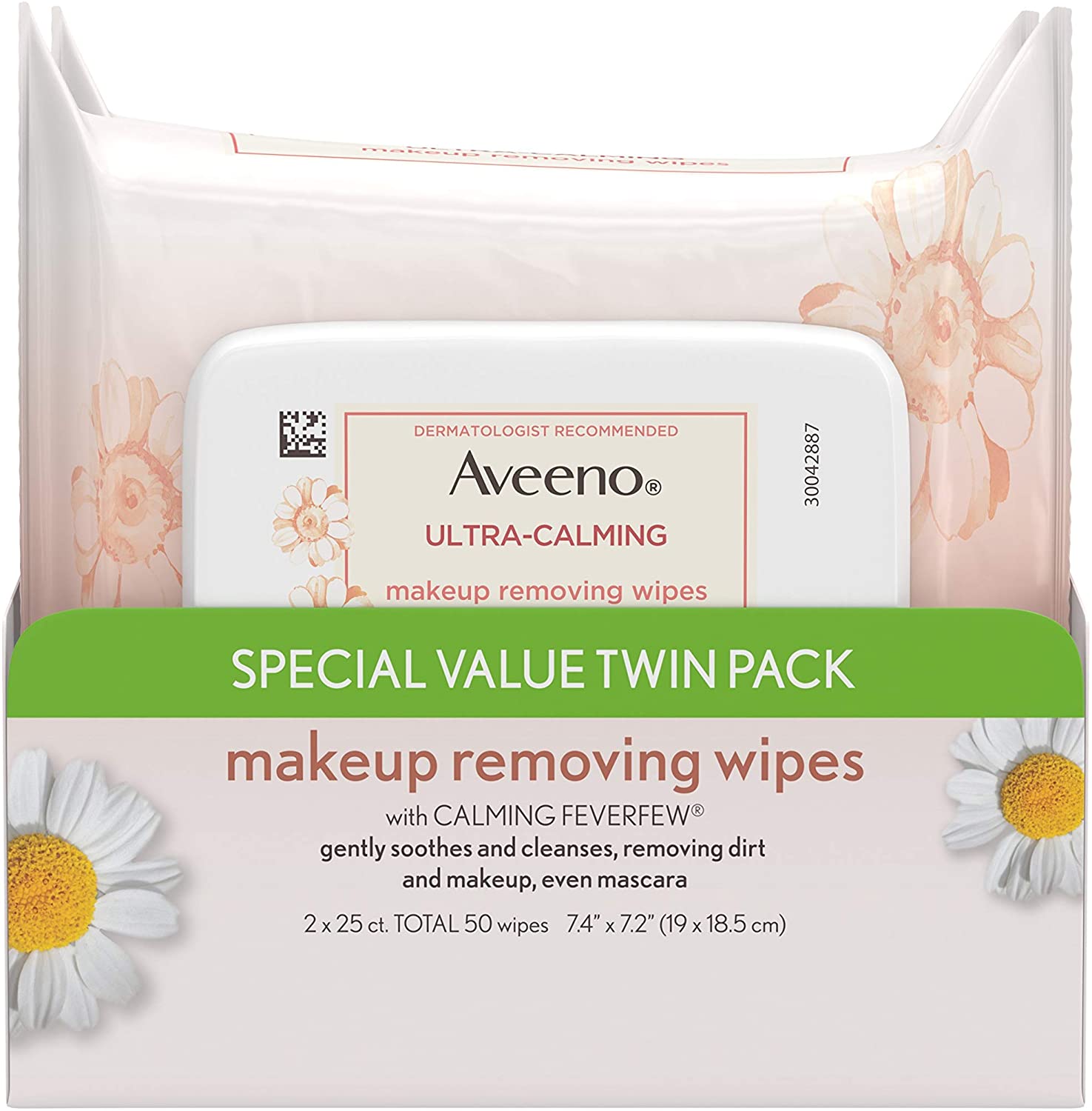 Aveeno Dirt Removing Ultra-Calming Face Wipes, 2-Pack