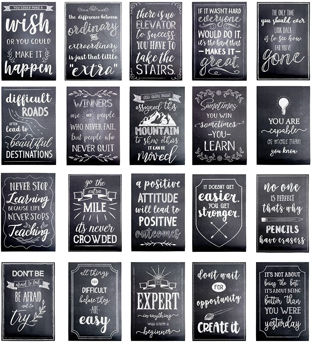 Best Paper Greetings Chalkboard Design Motivational Poster, 20-Count