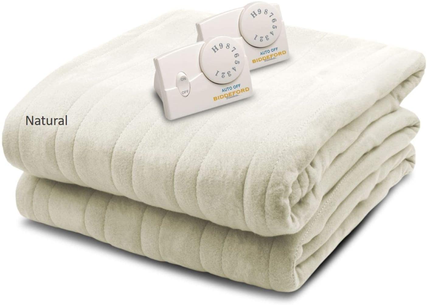 White Full Size Microplush Electric Heated Blanket