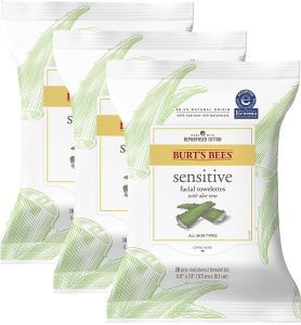 Burt’s Bees Sensitive Skin Cotton Extract Face Wipe, 3-Pack
