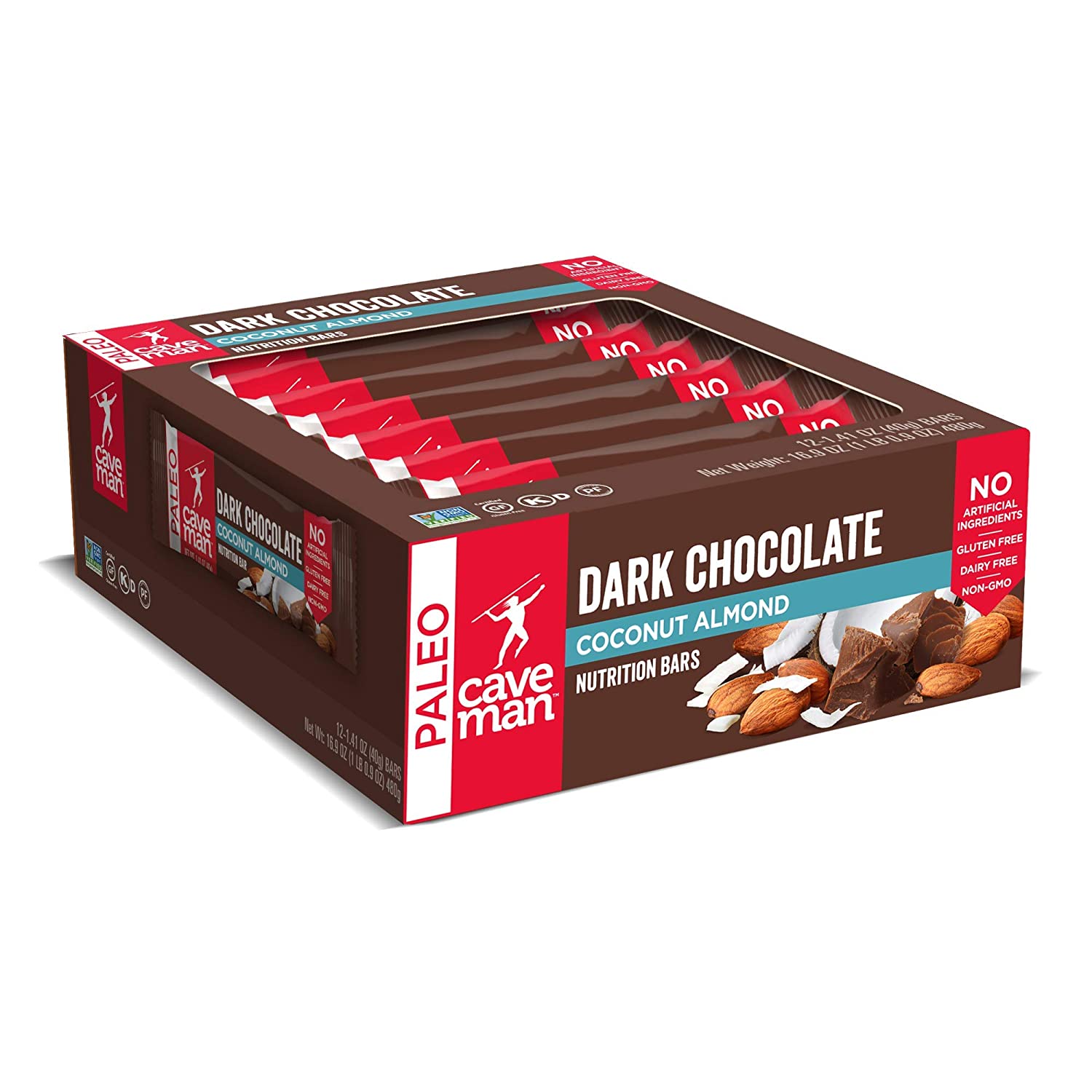 Caveman Foods Dark Chocolate Almond Coconut Paleo-Friendly Nutrition Bar