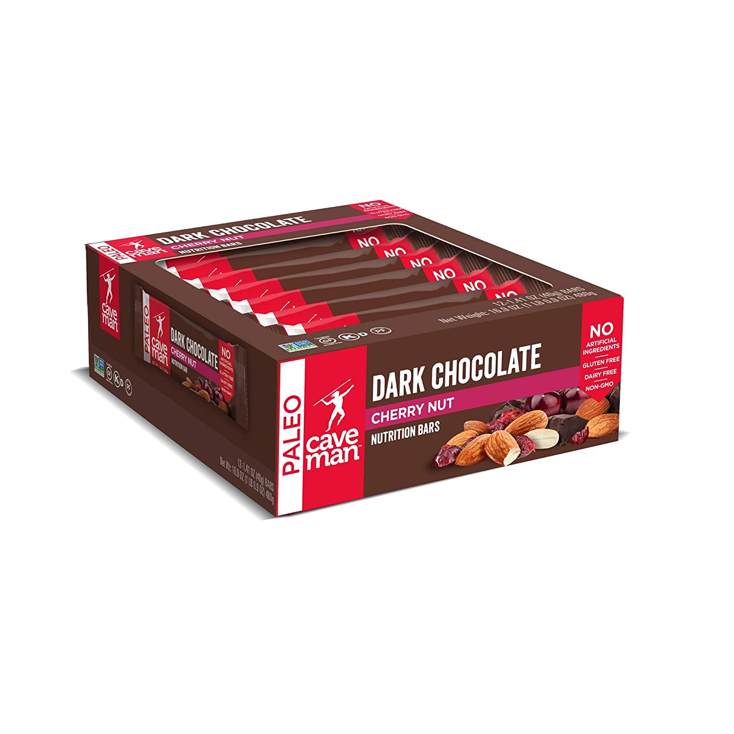 Caveman Foods Dark Chocolate Cherry Nut Paleo-Friendly Nutrition Bar