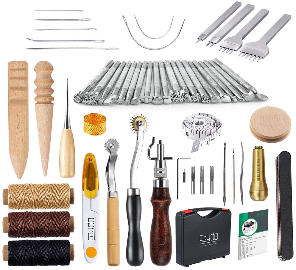 Caydo Leather Working Tools Kit, 59-Piece