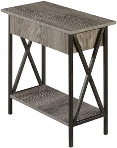 Convenience Concepts Tucson Flip Top Accent Table & Charging Station