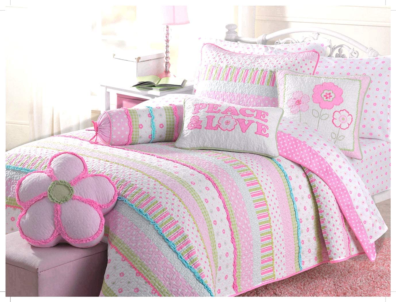 Cozy Line Home Fashions 2-Sided Girls’ Bedding Set, 3-Piece