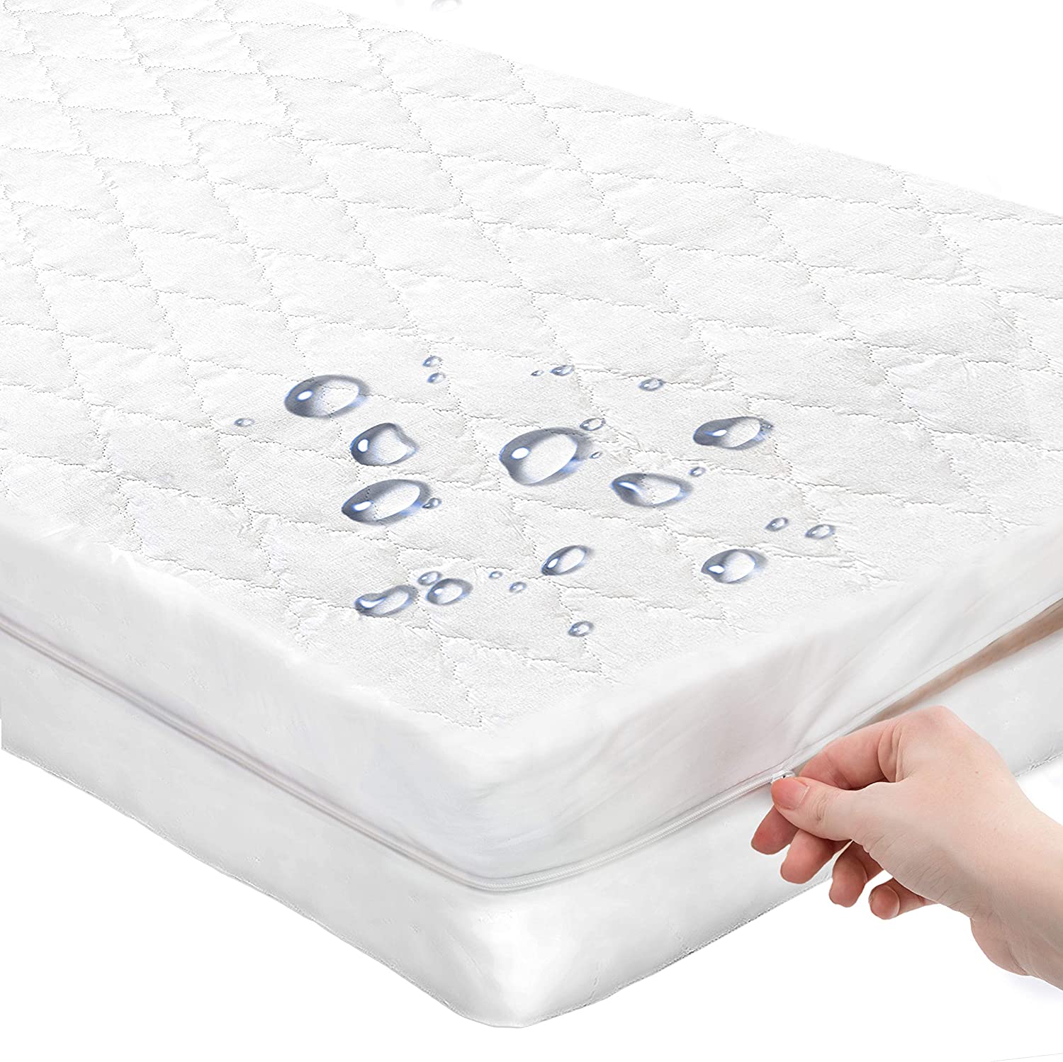 COZYCUDDLES Skin-Friendly Quilted Crib Mattress Cover
