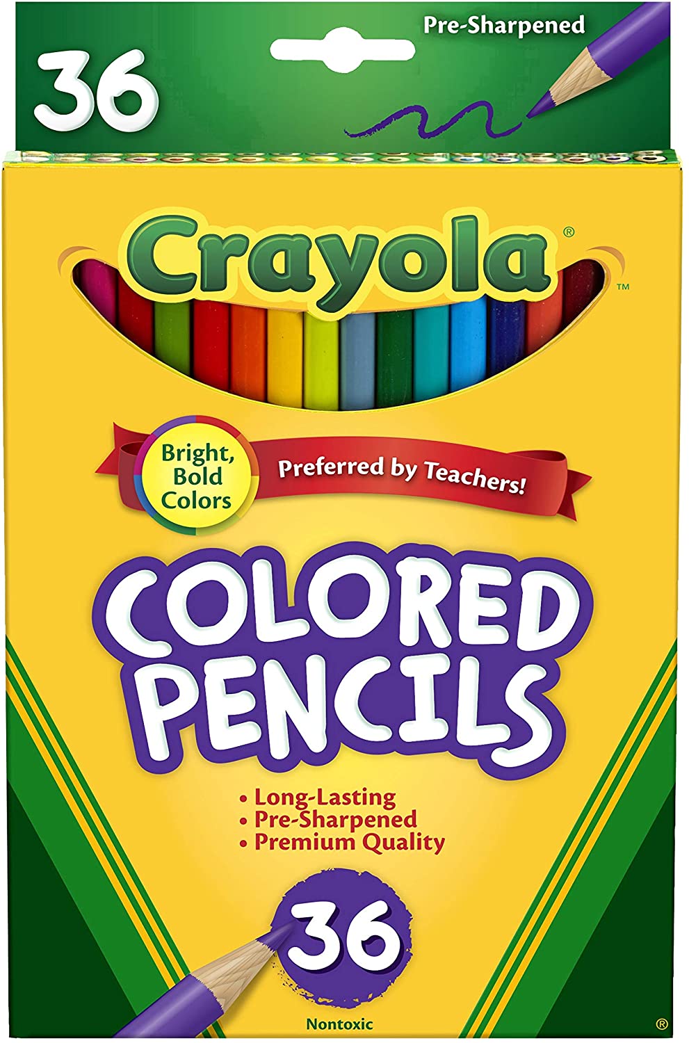Crayola Presharpened Colored Pencils Set, 36-Count