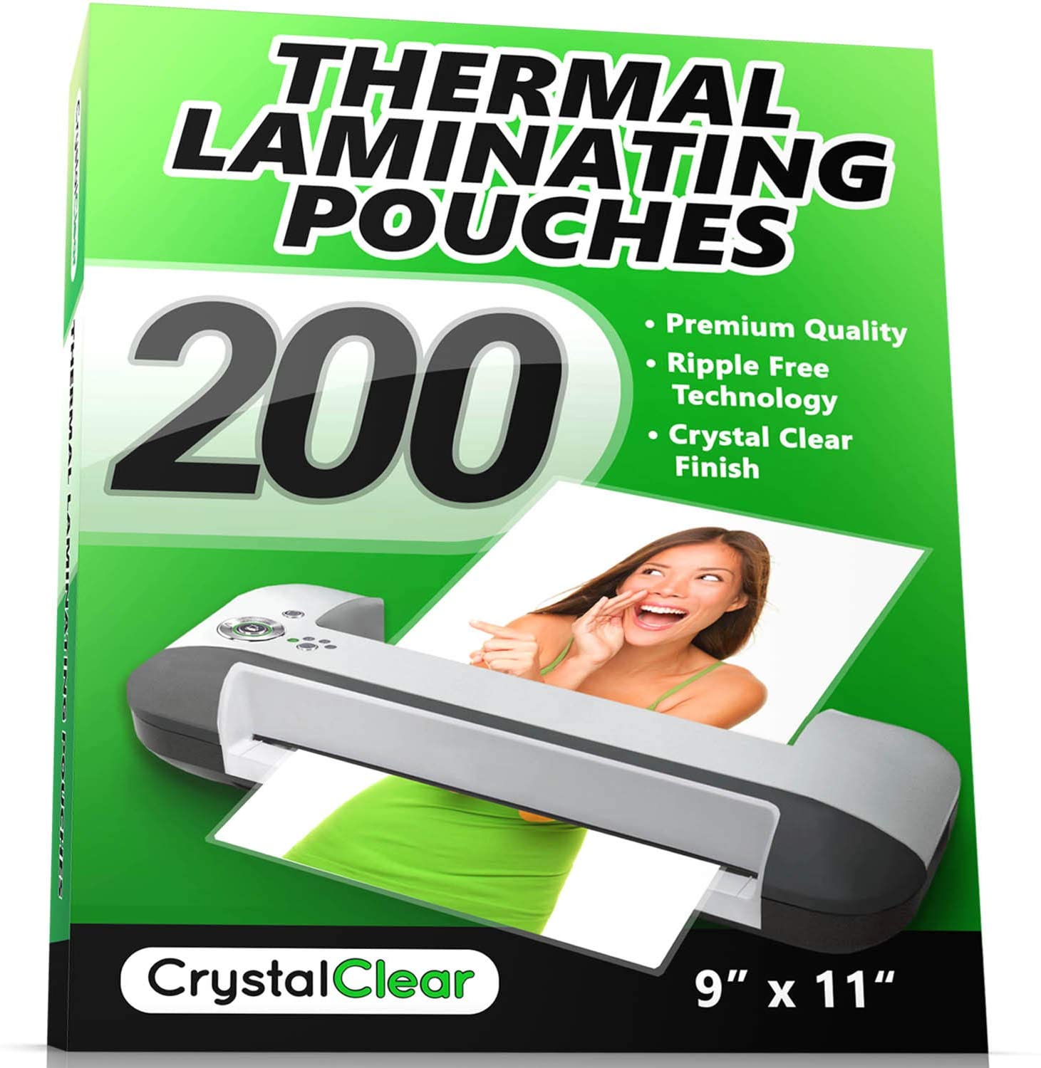 Crystal Clear Universal Thermal Laminating Pouches, 200-Pieces