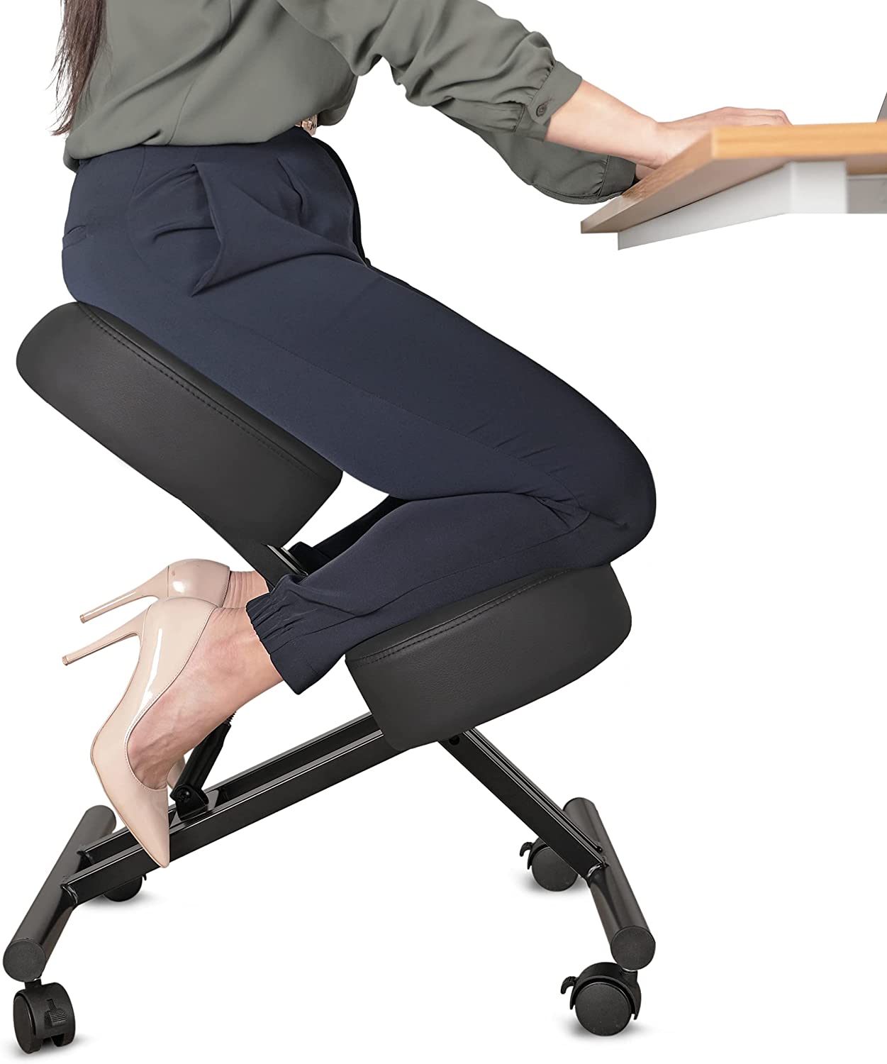 Defy Desk Angled Wheeled Kneeling Desk Office Chair