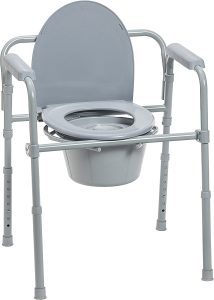 Drive Medical Folding Steel Portable Toilet & Commode