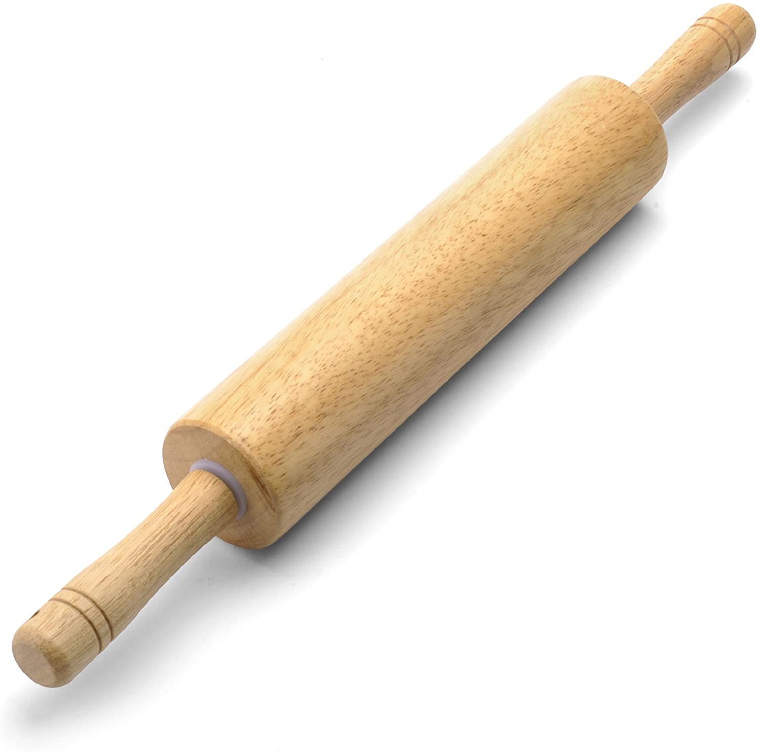 12" Wood Rod Rolling Pin Wooden Handle Silicone Pressure Roller Baking Essential 