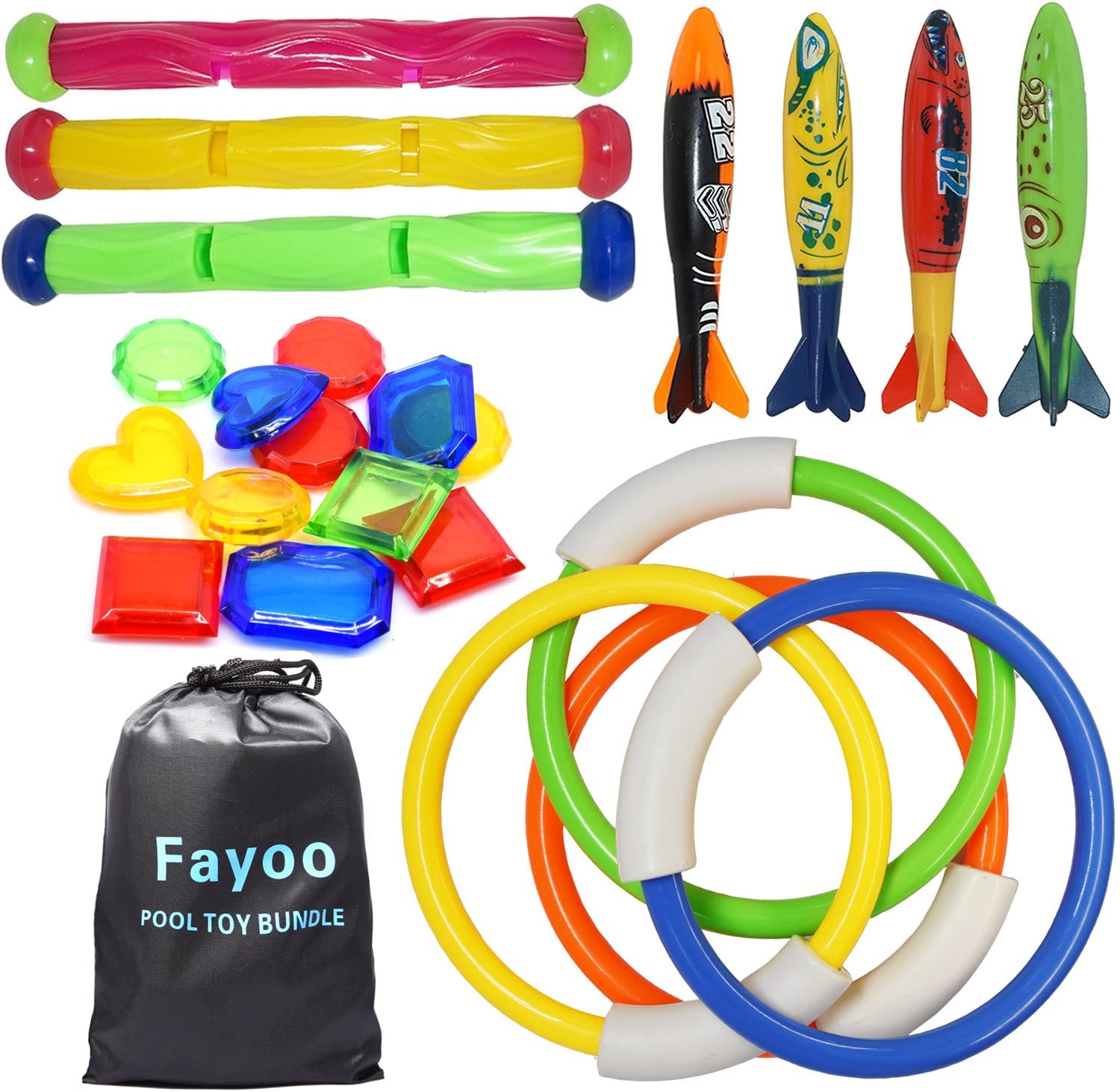 Fayoo Underwater Pool Water Toys, 23-Pack