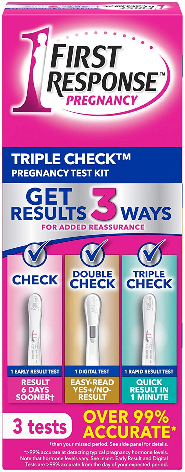 First Response Triple Check Pregnancy Test, 3-Count