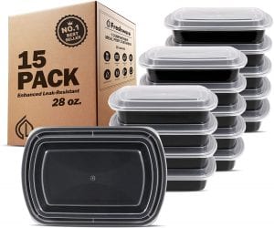 Freshware Stackable BPA-Free Meal Prep Containers, 15-Pack
