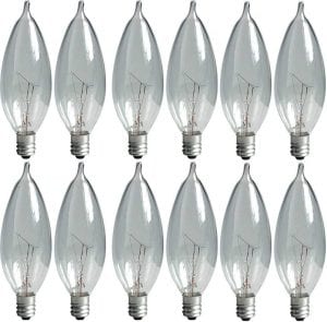 GE Lighting Crystal Clear Dimmable Lumen Bent Tip Lightbulb, 12-Pack