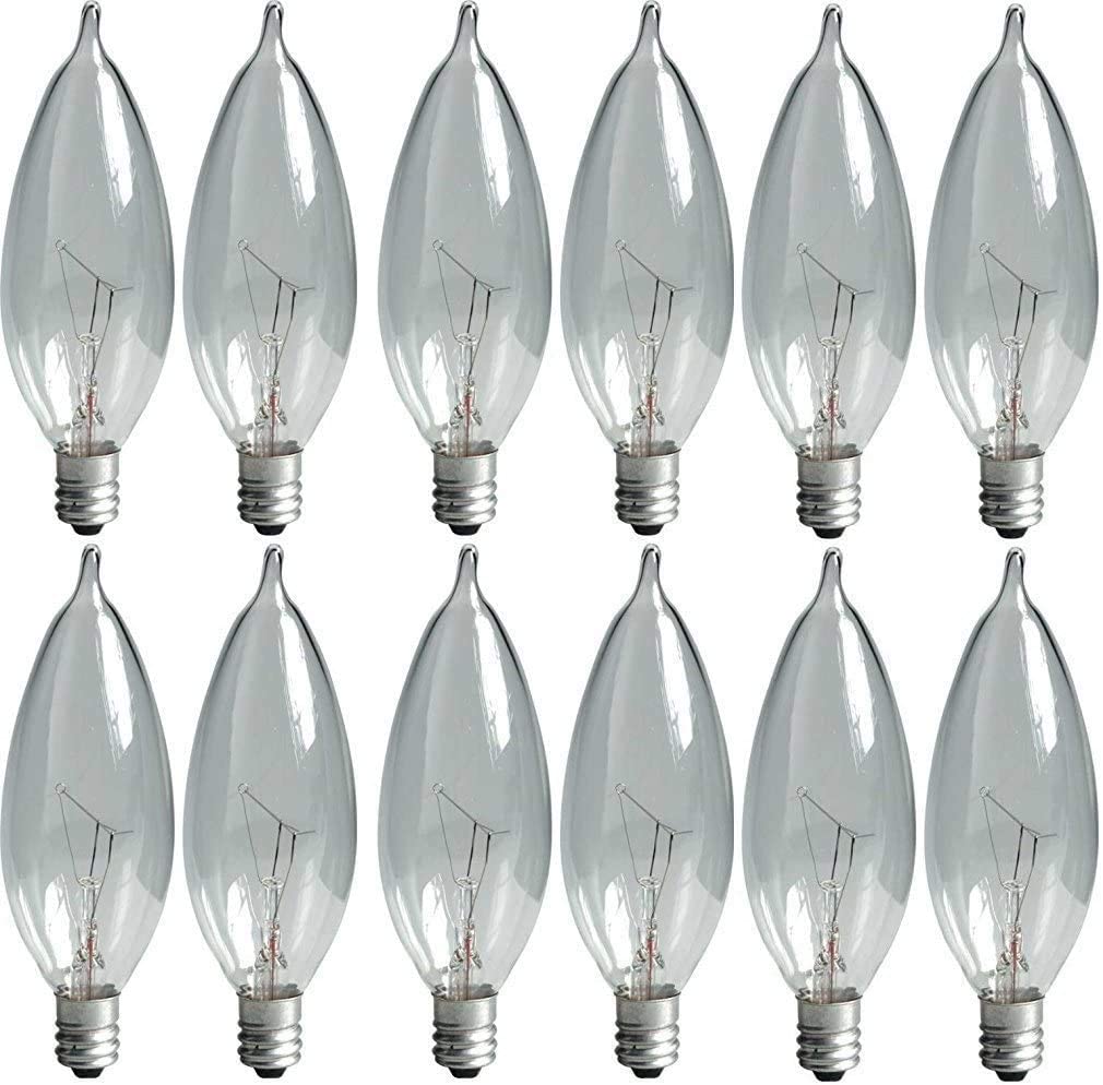 GE Lighting Crystal Clear Dimmable Lumen Bent Tip Lightbulb, 12-Pack
