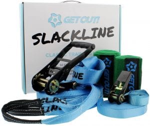 Get Out! All-Age Slackline Beginner Kit, 50-Foot