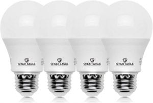 Great Eagle A19 LED Non-Dimmable Lightbulb, 4-Pack