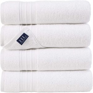 Hammam Linen Lightweight Cotton Bath Towels, Set Of 4