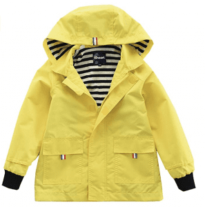 Hiheart Cotton Lined Hooded Waterproof Jacket For Boys