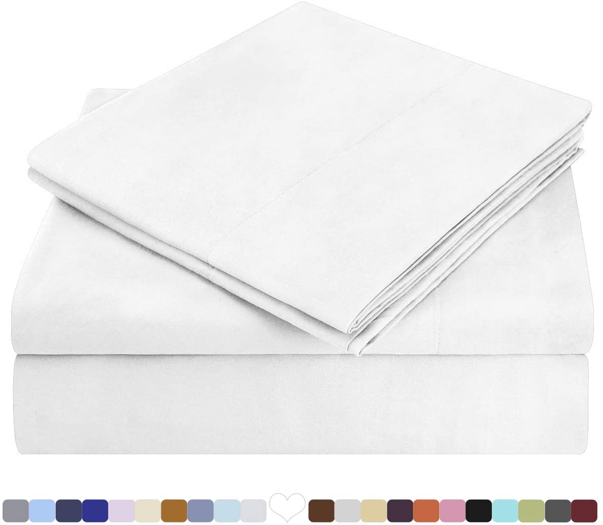 HOME IDEAS Microfiber Bed Sheets Set, 4-Piece