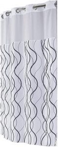 Hookless Waves Sheer Polyester Shower Curtain