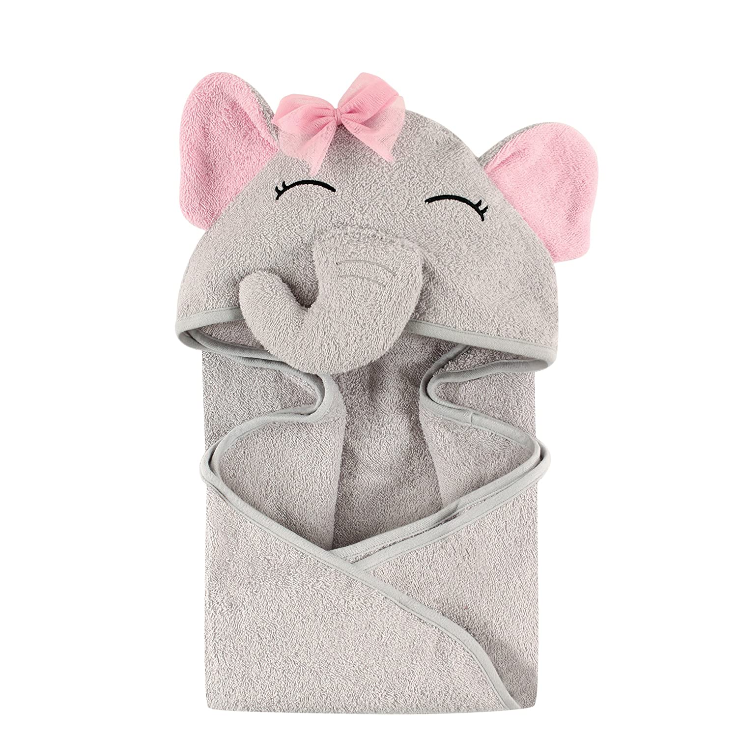 Hudson Baby Woven Terry Cloth Elephant Newborn Baby Towel