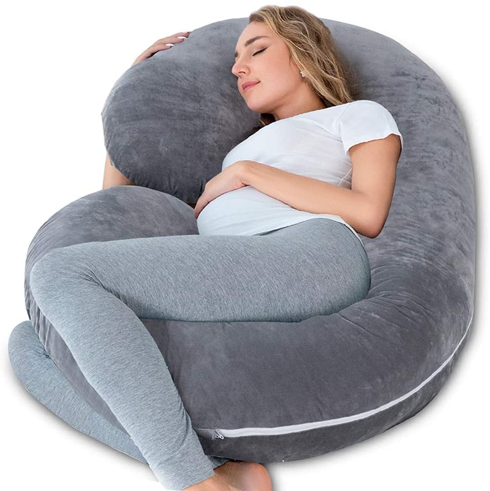 INSEN Ergonomic C-Shaped Maternity Pillow