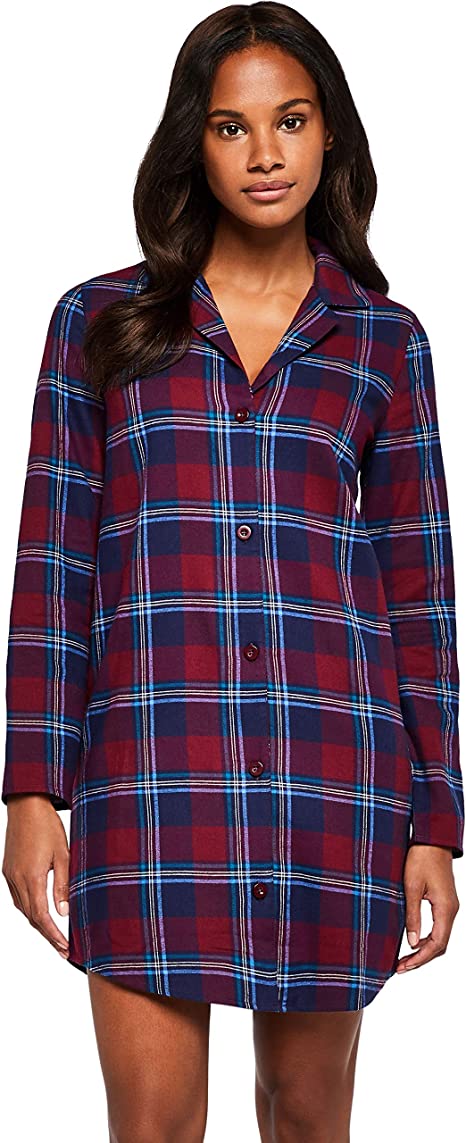 Iris & Lilly Women’s Long Sleeve Flannel Nightgown