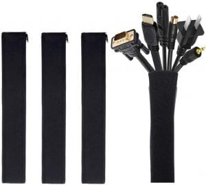 JOTO 20-Inch Cable Cord Organizer Sleeve, 4-Pack