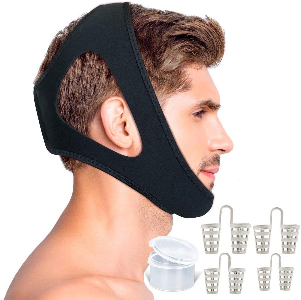 KS-HEALTH Customizable Anti Snoring Chin Strap & Nose Vents