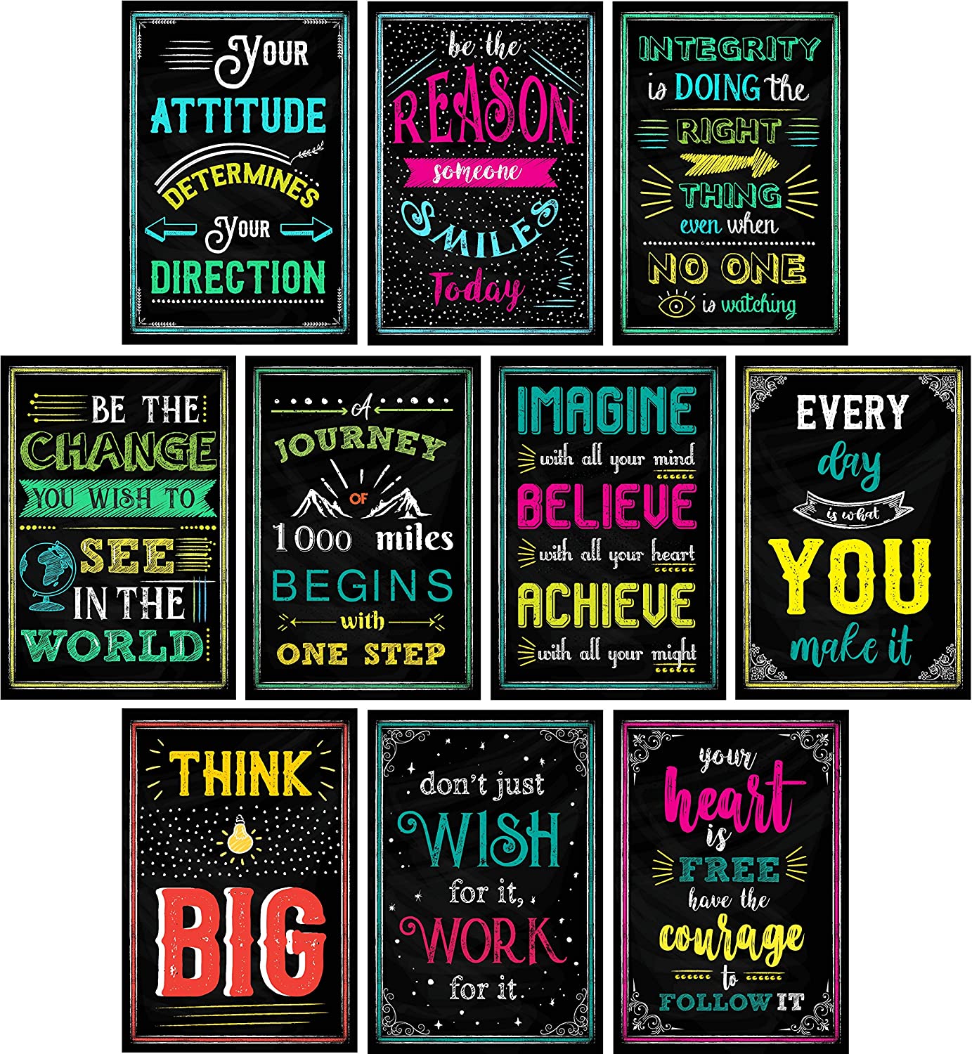 L & O Goods Inspirational & Motivational Poster, 10-Count