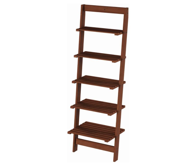 Lavish Home Compact Wood Ladder Bookshelf, 5-Tier