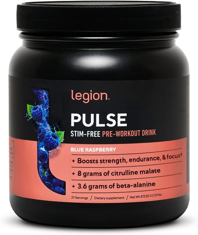 Legion Pulse Lab-Tested Blue Raspberry Pre Workout Supplement