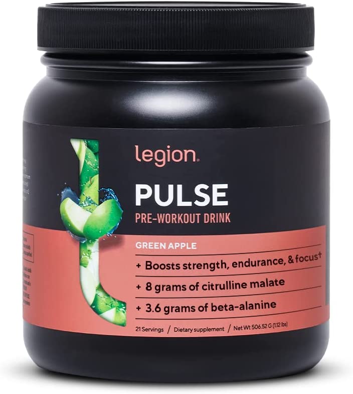 Legion Pulse Caffeine Free Green Apple Natural Pre Workout Supplement