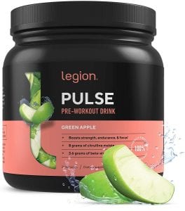 Legion Pulse Green Apple Natural Pre Workout Supplement