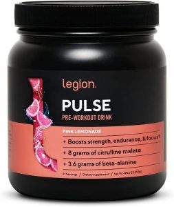 Legion Pulse Pink Lemonade Caffeinated Pre Workout Supplement