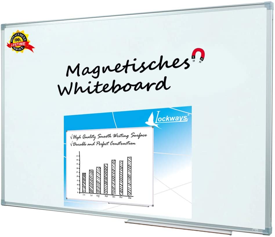 Lockways Aluminum Framed Anti-Scratch Magnetic Whiteboard