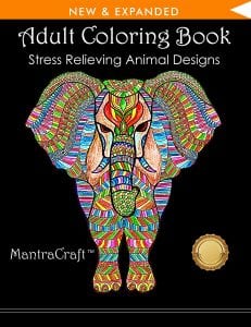 MantraCraft Adult Coloring Book, Stress Relieving Animal Designs