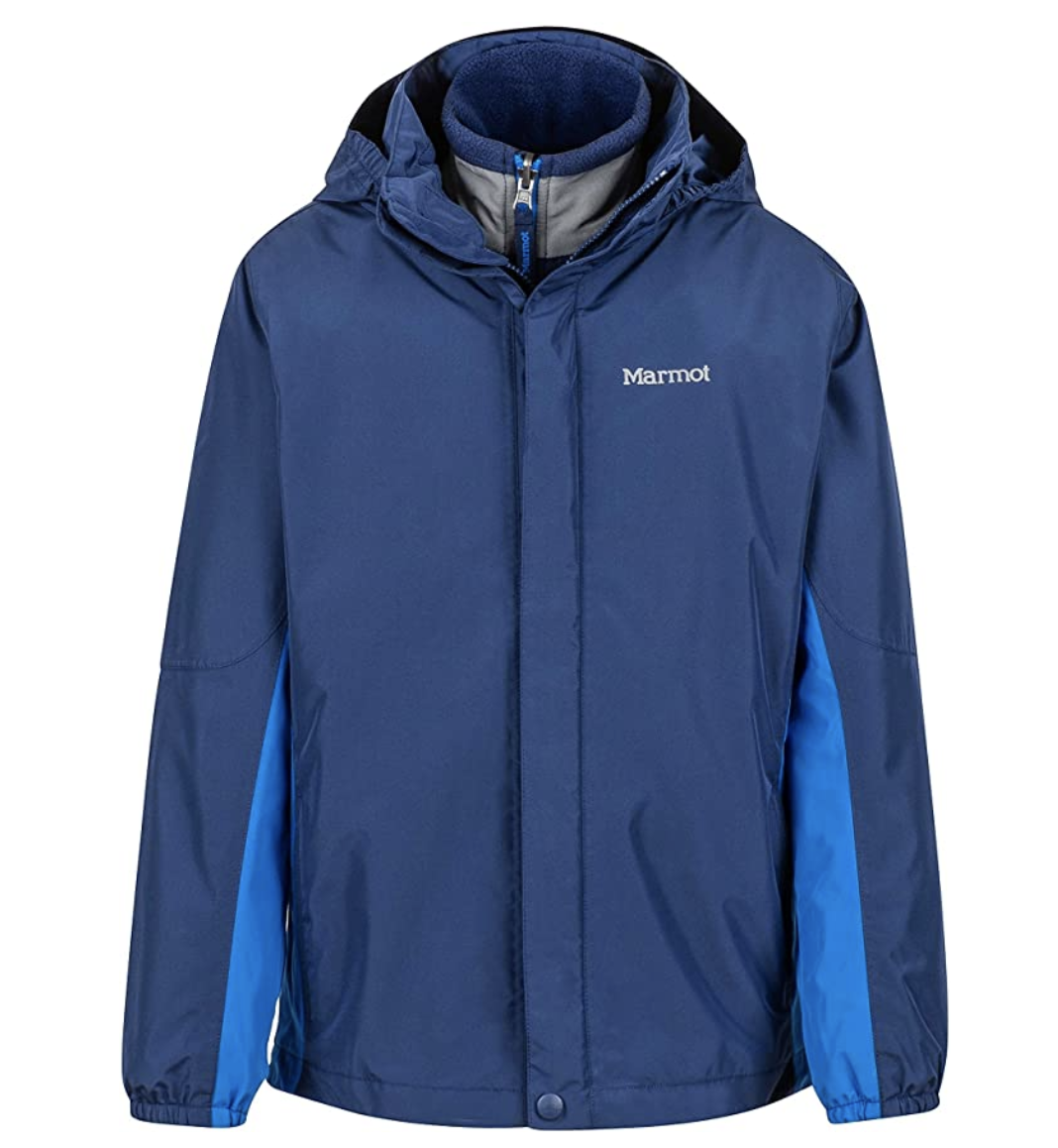 Marmot Northshore Removable Fleece Liner Hooded Waterproof Rain Jacket For Boys