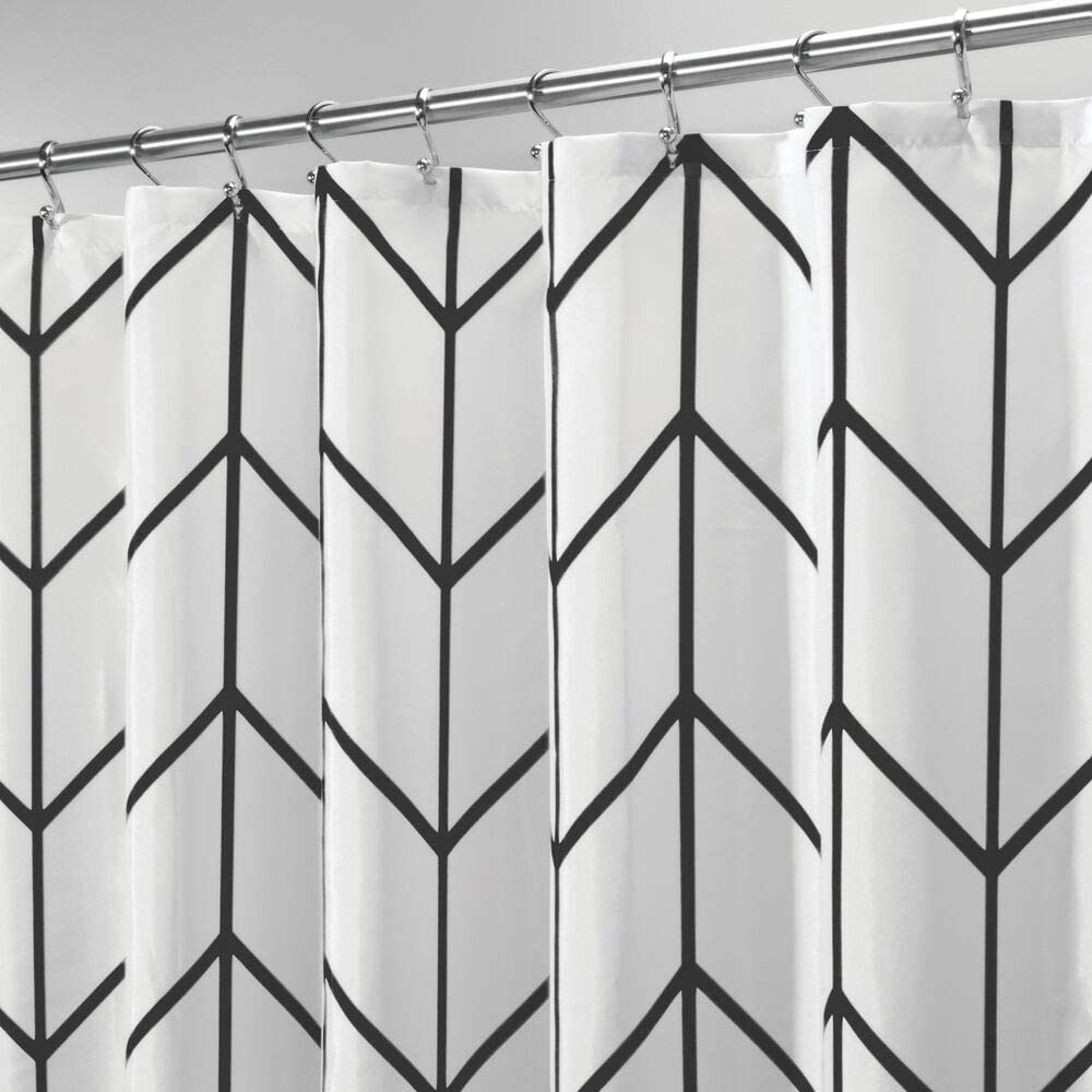 mDesign Herringbone Print Shower Curtain
