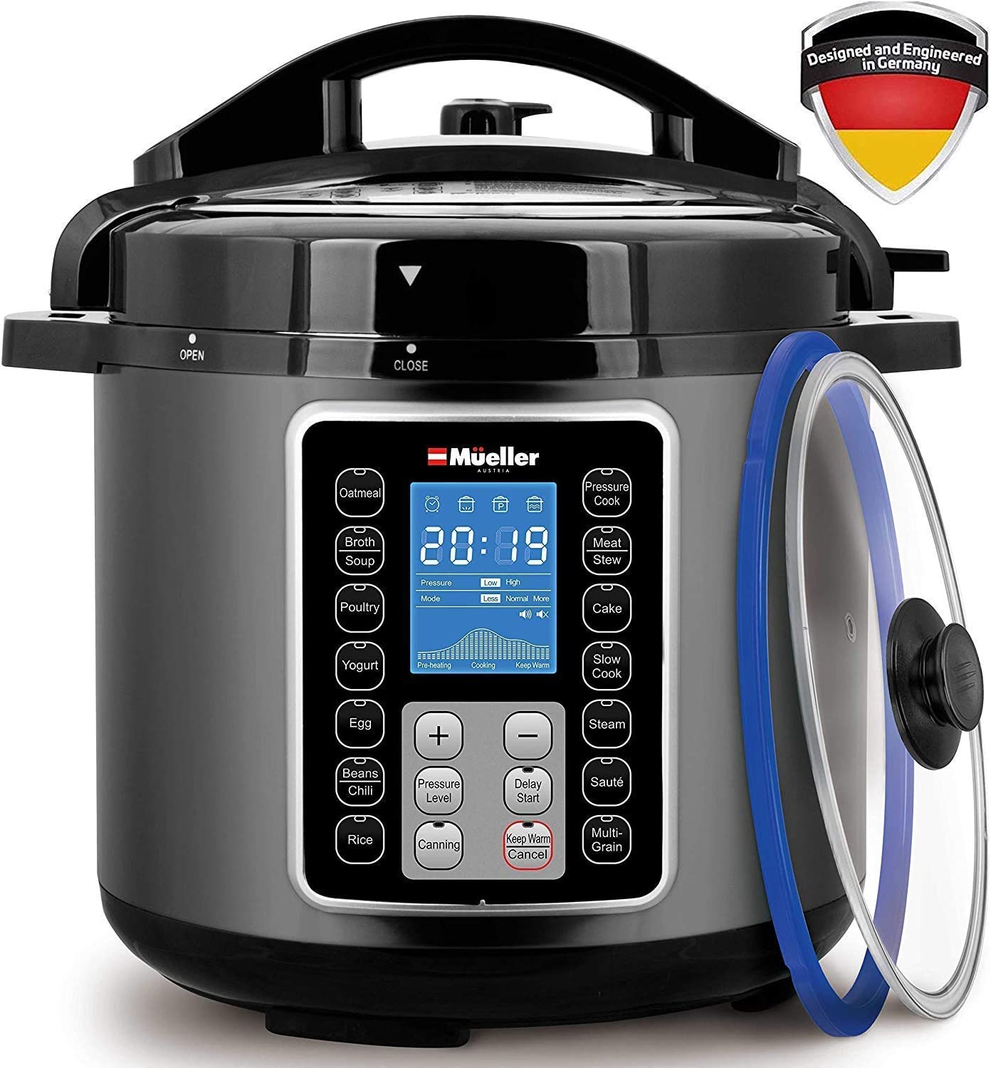 Mueller Austria UltraPot Smart Control Pressure Cooker, 6-Quart