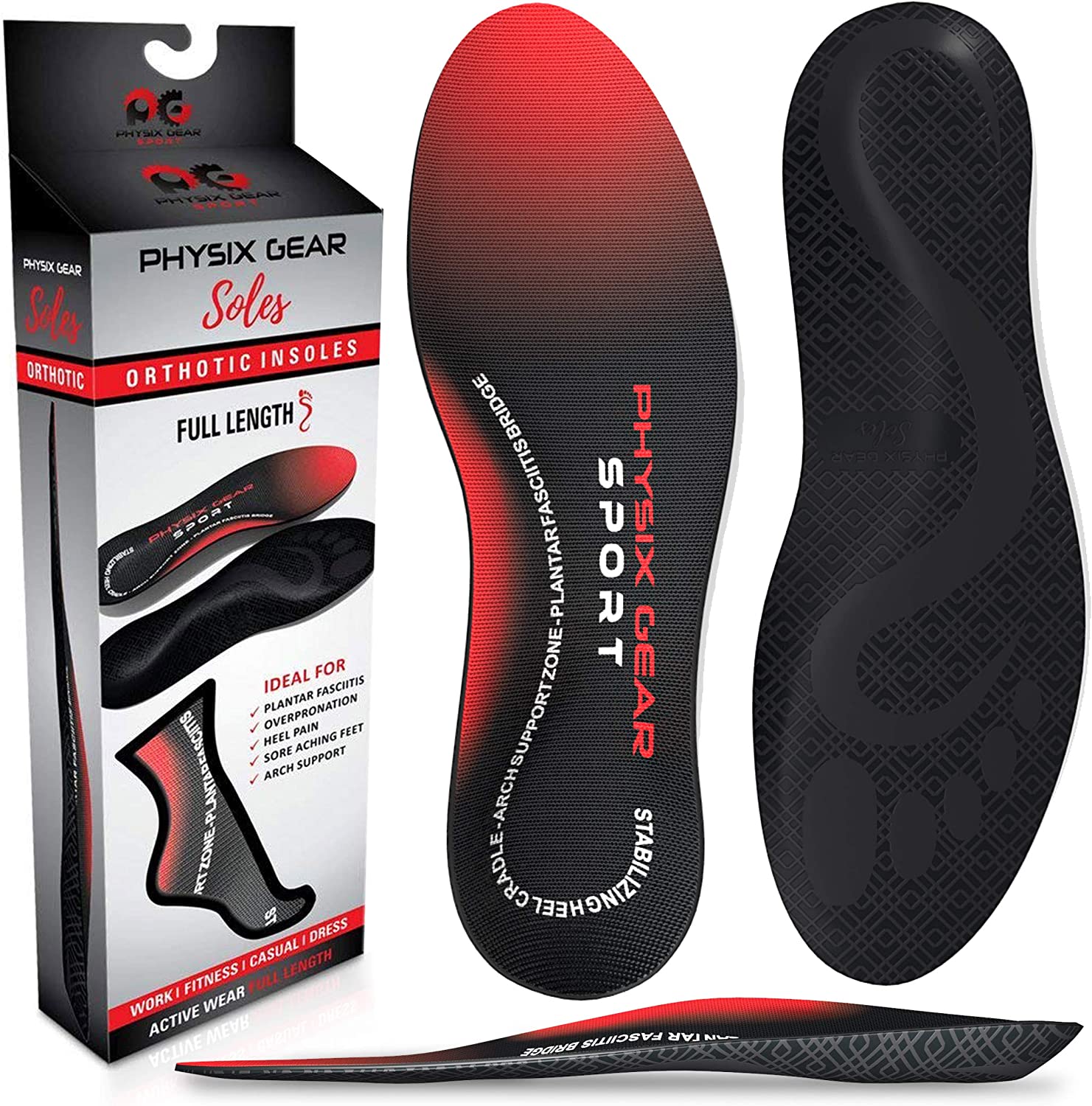 Physix Gear Sport Arch Support Full Length Orthotic Inserts