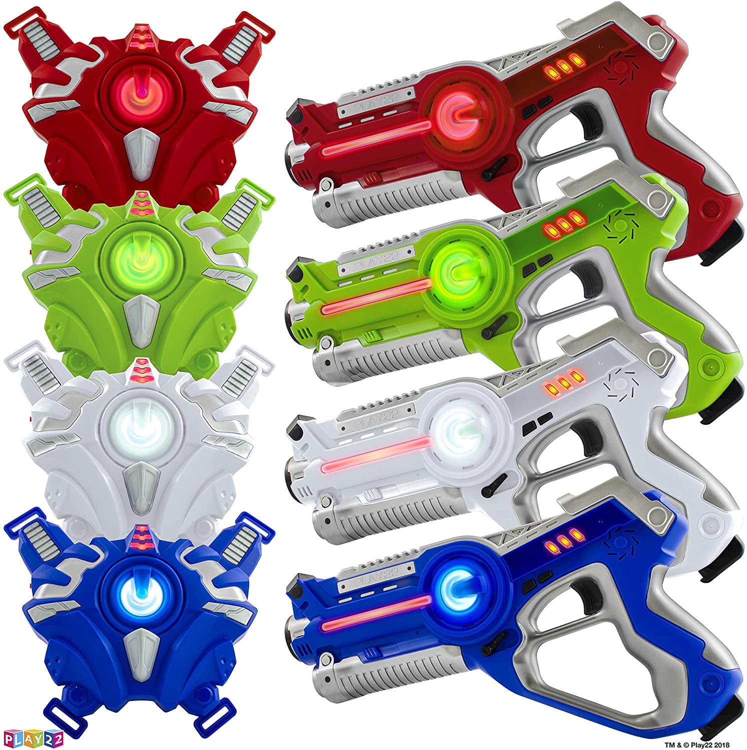 Play22 Infrared Laser Tag Set, 4-Pack